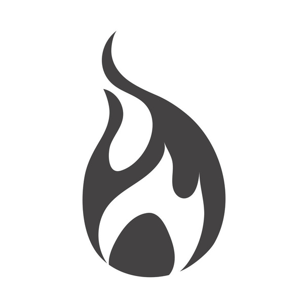 chama de fogo queima ícone de design silhueta brilho quente
 - Vetor, Imagem