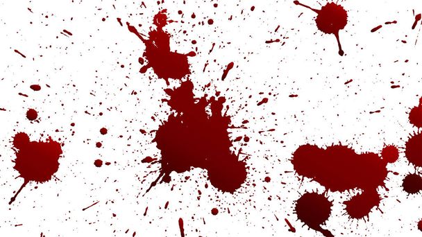 collection various blood or paint splatters,Halloween concept,ink splatter background, isolated on white.blood  background - Vector, Image