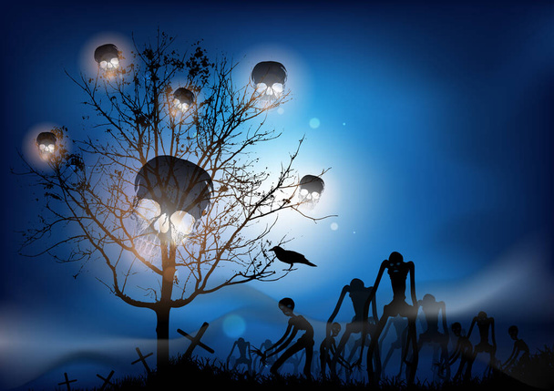 Holiday Halloween.Dark Night Hintergrund. Vektorillustration - Vektor, Bild
