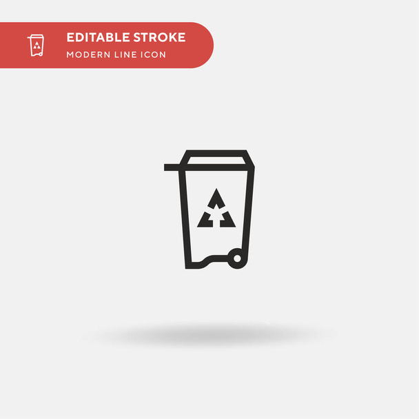 Recycle Bin Simple vector icon. Illustration symbol design template for web mobile UI element. Perfect color modern pictogram on editable stroke. Recycle Bin icons for your business project - Vector, Image