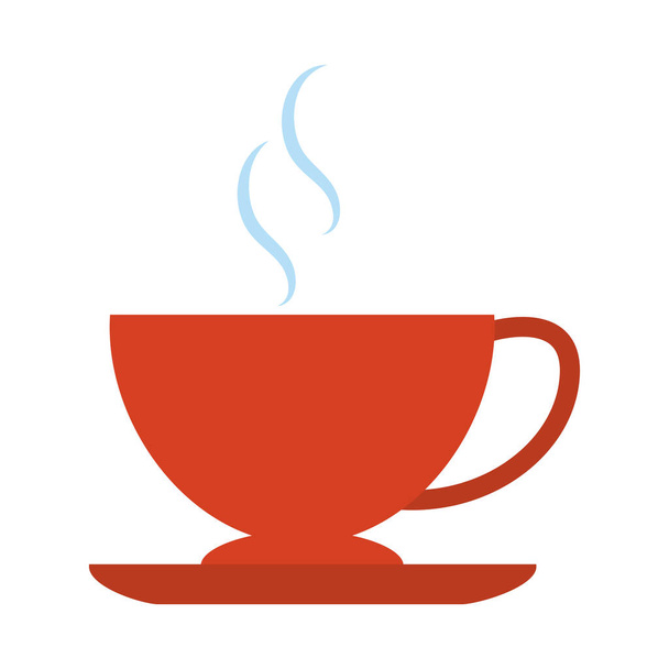 hot coffee cup beverage isolated flat style icon - Vector, Image