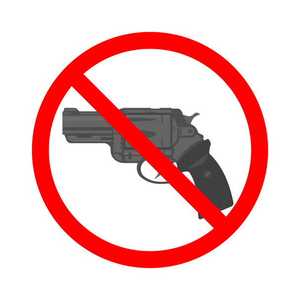 Nenhum sinal de aviso de arma para o conceito de controle de arma Ícone de ilustração vetorial
. - Vetor, Imagem