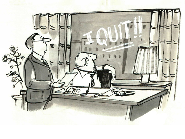 Employee writes 'I quit' on boss' window. - Photo, Image