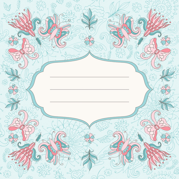 Beautiful floral holiday card - Vector, Image