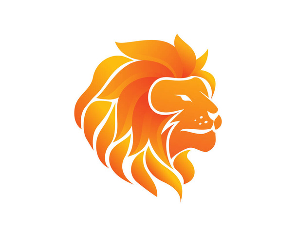 Vecteur de tête de lion de feu flamboyant - Vecteur, image