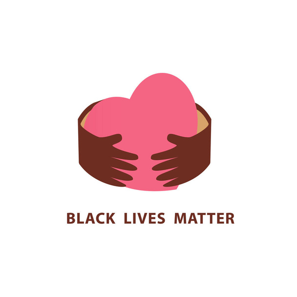 Black lives matter logo. Concept on the theme of racism. Stop racism. The image of protesting people, equality. Vector stock illustration. Isolated on a white background. Flat style. - Vector, Image