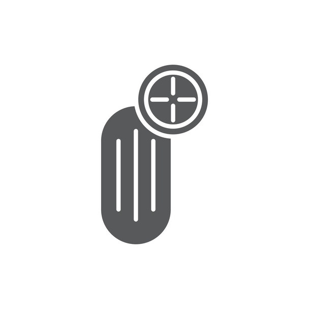 Symbole d'icône de vecteur de tranche de concombre isolé sur fond blanc - Vecteur, image
