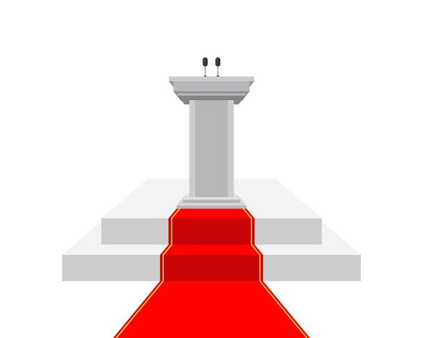 赤いカーペットベクトルのイラストと表彰台のtriune - ベクター画像