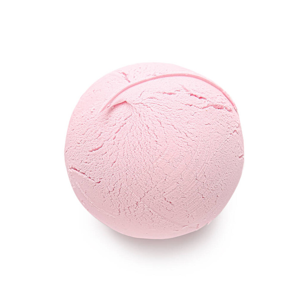 Tasty strawberry ice cream on white background - Zdjęcie, obraz