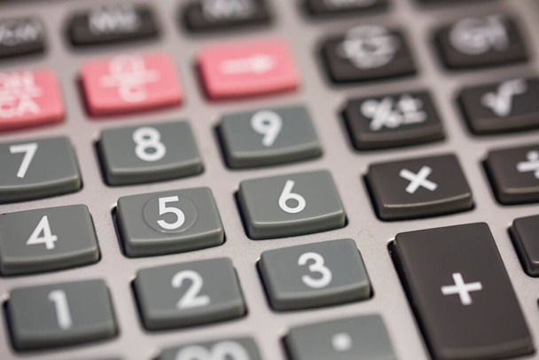 close up of calculator and calculation keys - Photo, Image