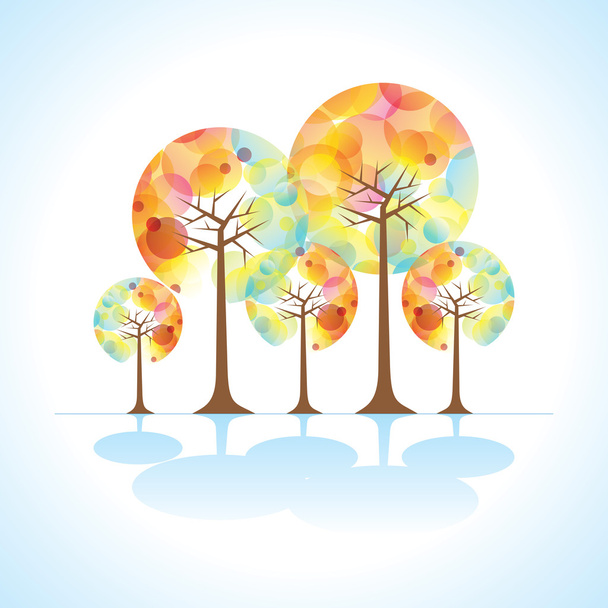 Colorful trees - Vector, Image