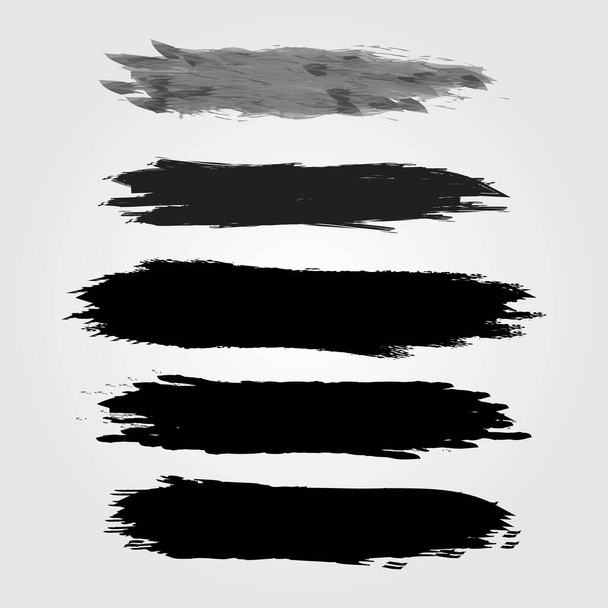 Colección Grunge. Golpes de cepillo negro vectorial. Lugar para el texto
 - Vector, Imagen