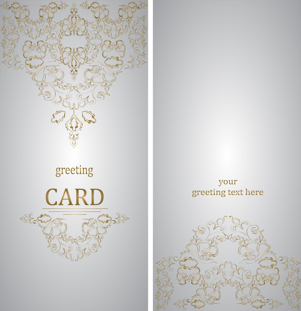 Vintage greeting cards in Victorian style - Vector, Image