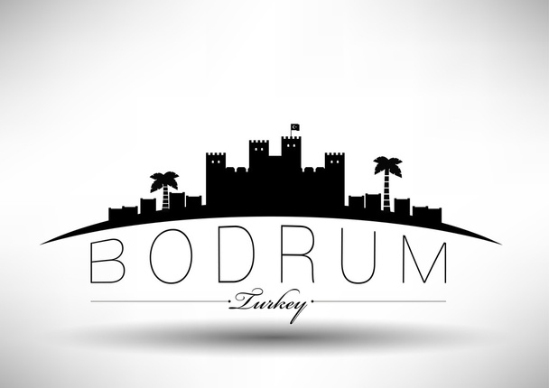 Modern Bodrum Skyline Design - Vector, Image