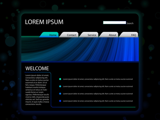 Website Layout Template in Blue Color - Vector, imagen