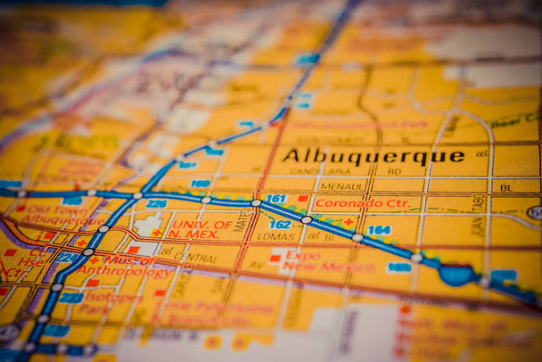 Albuquerque sur la carte de voyage de USA - Photo, image