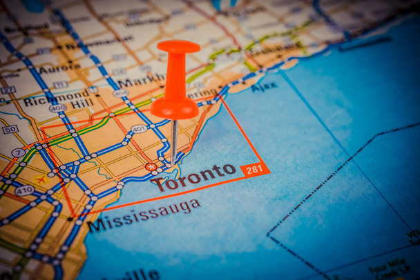 Torronto στον Καναδά χάρτη ταξιδιωτικό υπόβαθρο - Φωτογραφία, εικόνα