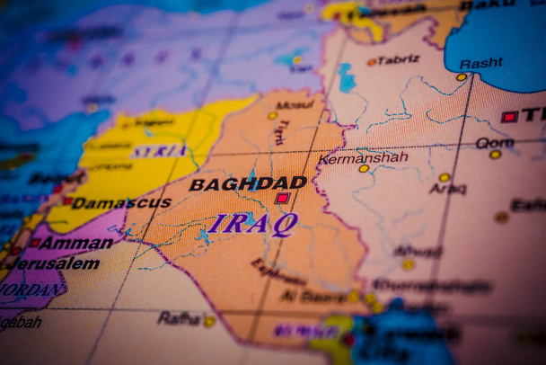 イラクは世界地図上で - 写真・画像