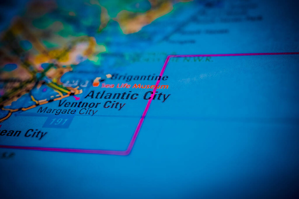 Atlantic City auf der Landkarte der USA - Foto, Bild