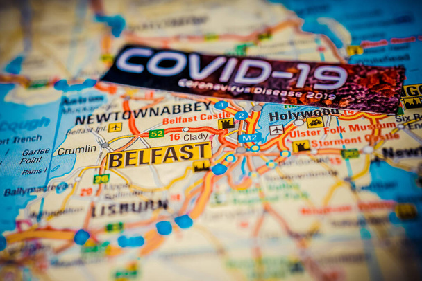 Belfast Coronavirus Covid-19 Karantén háttere - Fotó, kép