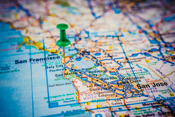Kaart van San Francisco Usa, Atlas Reisachtergrond - Foto, afbeelding