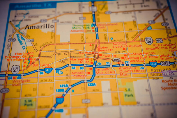 Mapa de viajes de Amarillo en Estados Unidos
 - Foto, Imagen