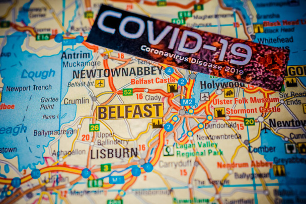 Belfast Coronavirus Covid-19 karanténní pozadí - Fotografie, Obrázek