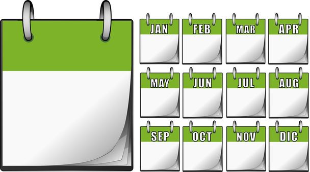 grüne Kalender - Vektor, Bild
