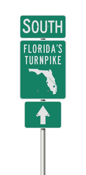 Vector illustratie van de Florida 's Turnpike groene verkeersborden op metalen paal - Vector, afbeelding