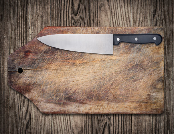 couteau de cuisine sur table en bois. - Photo, image