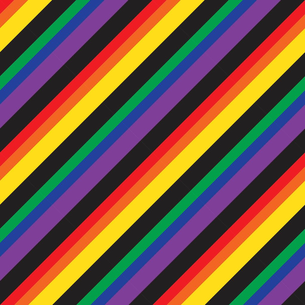 Regenbogen diagonal gestreifte nahtlose Muster Hintergrund geeignet für Modetextilien, Grafiken - Vektor, Bild