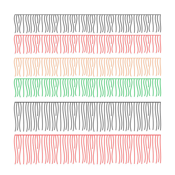Fringe rows vector garments component. Brush border tassel, trim - Vector, Image