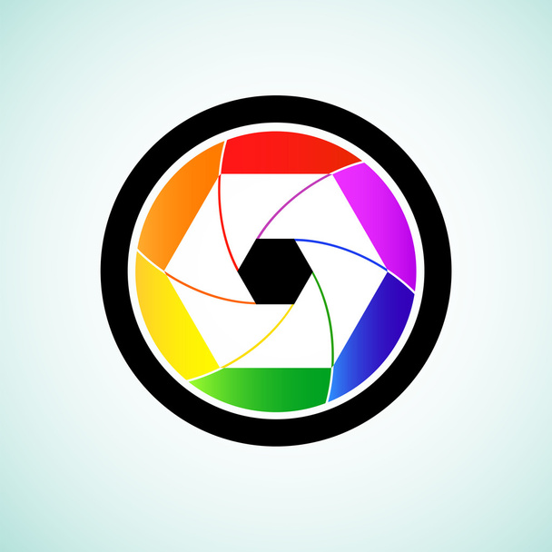 Colorful camera shutter lens, Vector illustration - Vector, Image