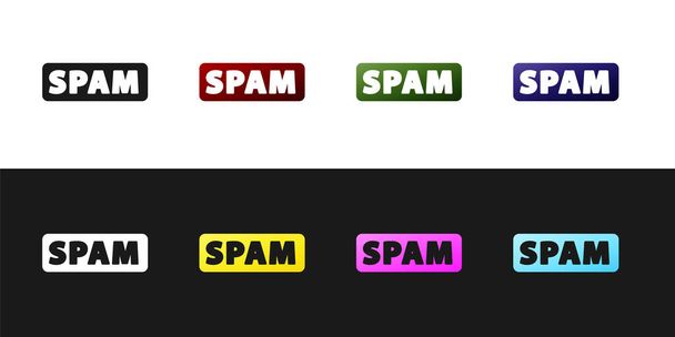 Stel Spam pictogram geïsoleerd op zwart-wit achtergrond. Vector. - Vector, afbeelding