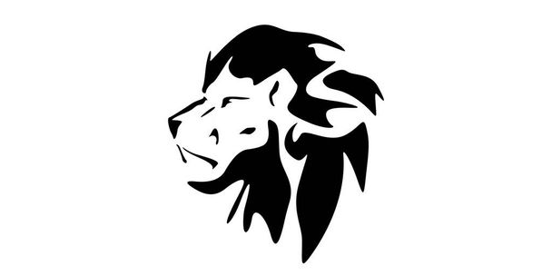 Projeto legal da ilustração do ícone do vetor da cara do leão lateral
 - Vetor, Imagem