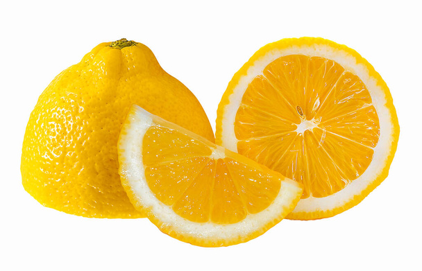 Lemon fruit isolated on white background - Foto, Imagen