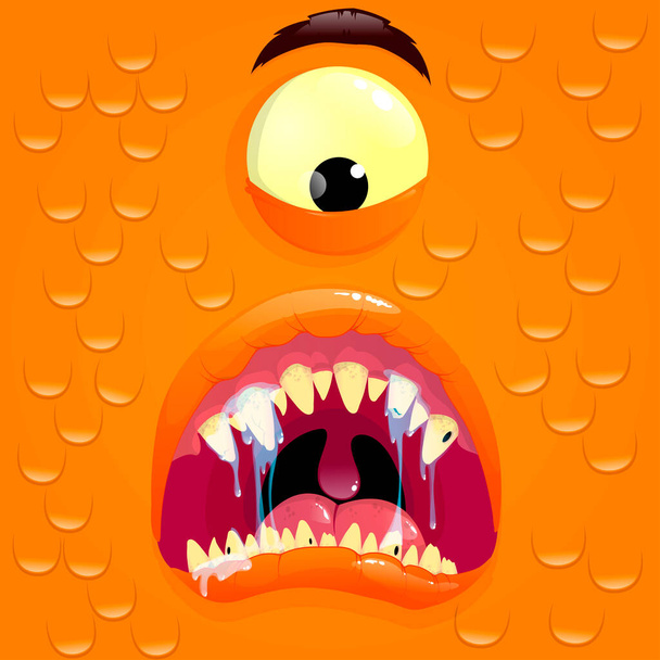 Vektor narancs szörny avatar - Vektor, kép