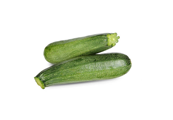 whole unpeeled fresh zucchini on white background - Photo, Image