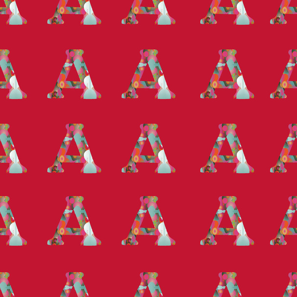 La A da alfabeto ripetizione modello stampa sfondo - Vettoriali, immagini