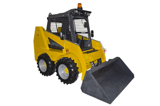 Skid steer loader, isolated on a white background - Photo, Image