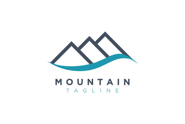 Design vettoriale di montagna minimalista e semplice. Modello per icona, logo, etichetta, marchio per le imprese. - Vettoriali, immagini