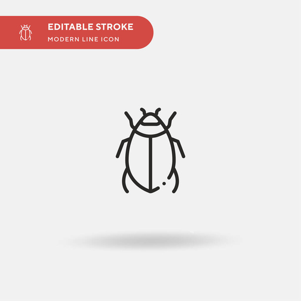 Beetle Simple vector icon. Illustration symbol design template for web mobile UI element. Perfect color modern pictogram on editable stroke. Beetle icons for your business project - Vector, Image