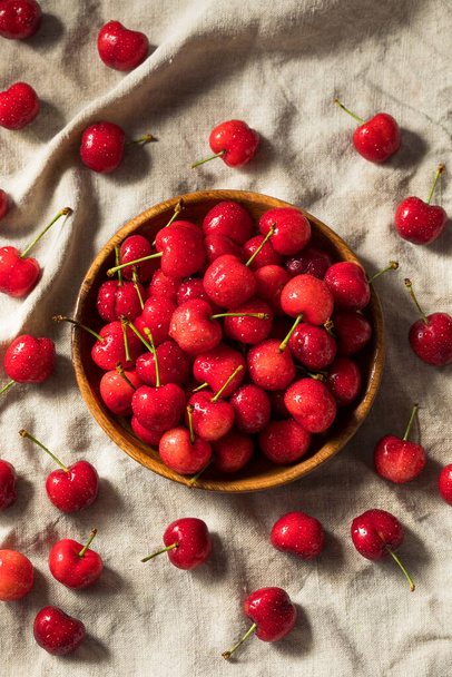 Raw Red Organic Cherries Ready to Eat - Photo, image