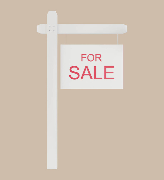 Sign for home sale. 3D-Illustration. - Foto, Bild