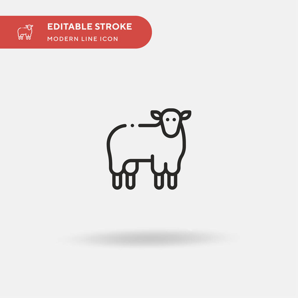 Moutons Icône vectorielle simple. Modèle de conception de symbole d'illustration pour l'élément d'interface utilisateur mobile Web. Pictogramme moderne de couleur parfaite sur coup modifiable. Icônes de mouton pour votre projet d'entreprise - Vecteur, image