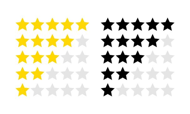 Звезда рейтинга. Золотой и черный 5 звезд ранга Вектор EPS 10
 - Вектор,изображение
