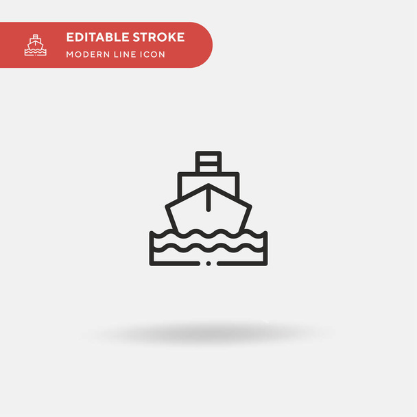 Boat Simple vector icon. Illustration symbol design template for web mobile UI element. Perfect color modern pictogram on editable stroke. Boat icons for your business project - Vector, Image
