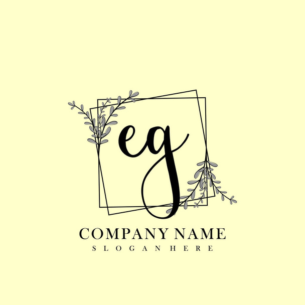Initiële letter EG beauty handschrift logo vector - Vector, afbeelding