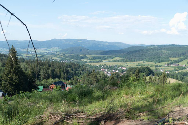 summer beautiful nature landscape in beskydy in eastern bohemia in czech republi - Photo, Image
