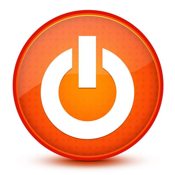 Engine Start icon isolated on glossy star orange round button abstract illustration - Zdjęcie, obraz